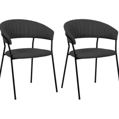 KARE Design Stühle-Armlehnstuhl Belle Anthrazit (2/Set)