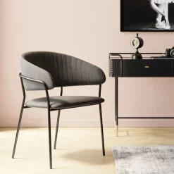 KARE Design Stühle-Armlehnstuhl Belle Anthrazit (2/Set)