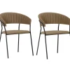 KARE Design Stühle-Armlehnstuhl Belle Braun (2/Set)