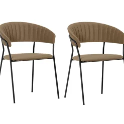 KARE Design Stühle-Armlehnstuhl Belle Braun (2/Set)