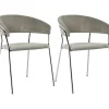 KARE Design Stühle-Armlehnstuhl Belle Cord Beige Chrom (2/Set)