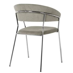 KARE Design Stühle-Armlehnstuhl Belle Cord Beige Chrom (2/Set)