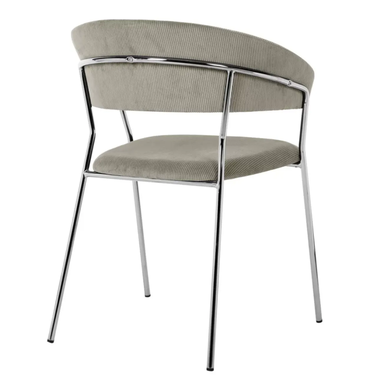 KARE Design Stühle-Armlehnstuhl Belle Cord Beige Chrom (2/Set)