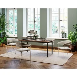 KARE Design Stühle-Armlehnstuhl Belle Cord Beige Chrom (2/Set)