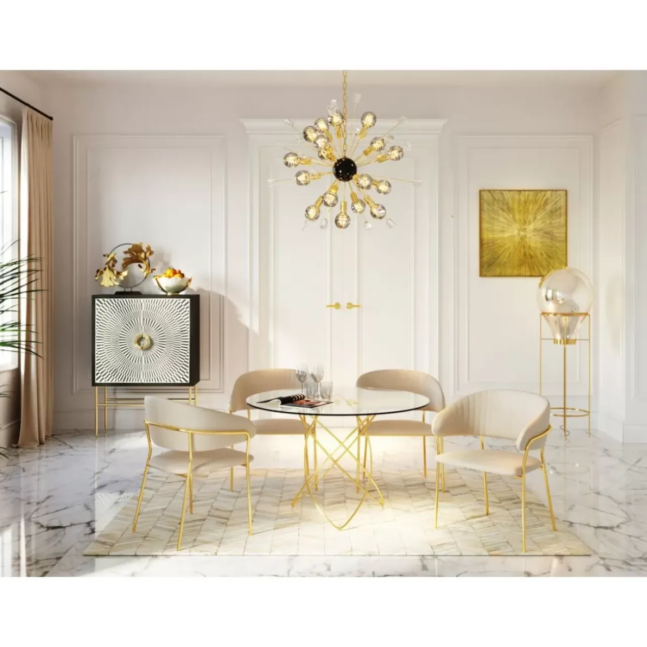 KARE Design Stühle-Armlehnstuhl Belle Creme (2/Set)