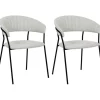 KARE Design Stühle-Armlehnstuhl Belle Hellgrau (2/Set)