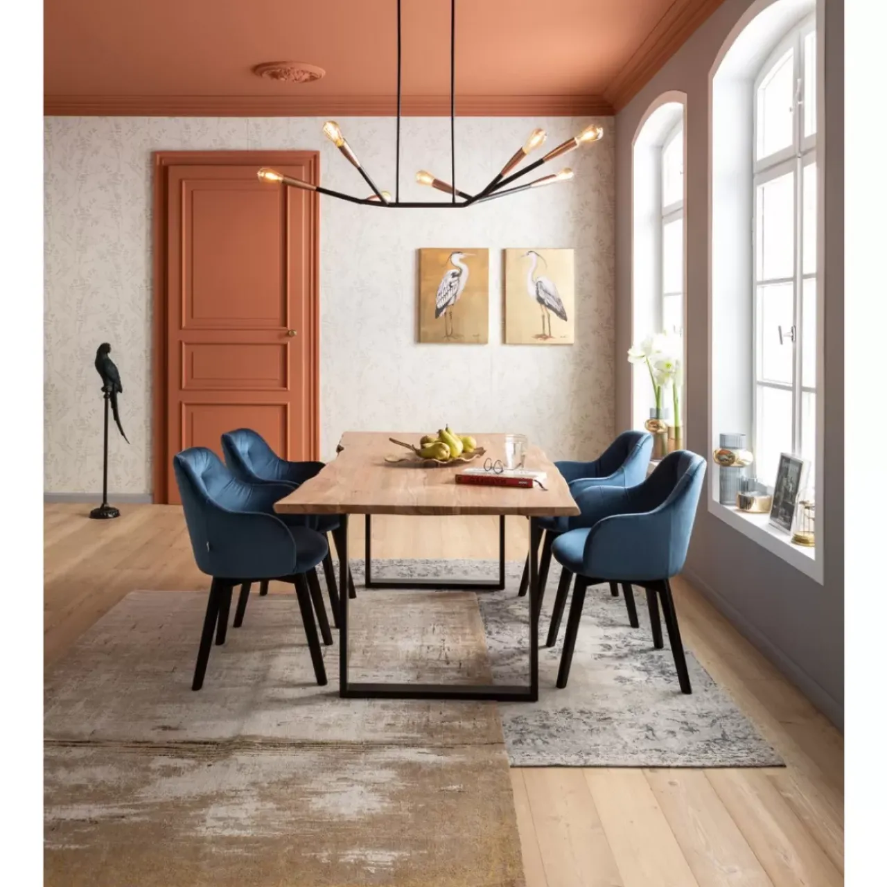 KARE Design Stühle-Armlehnstuhl Black Lady Velvet Blau