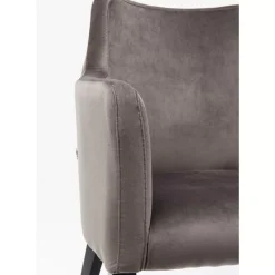 KARE Design Stühle-Armlehnstuhl Black Mode Velvet Grau