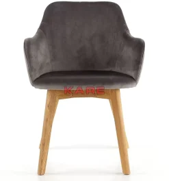 KARE Design Stühle-Armlehnstuhl Lady Velvet Grau