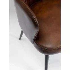 KARE Design Stühle-Armlehnstuhl Rumba Leder Braun
