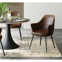 KARE Design Stühle-Armlehnstuhl Rumba Leder Braun