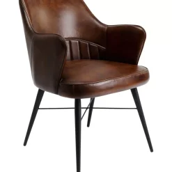 KARE Design Stühle-Armlehnstuhl Rumba Leder Braun