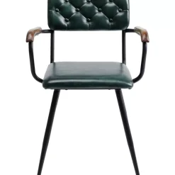 KARE Design Stühle-Armlehnstuhl Salsa Leder Dunkelgrun
