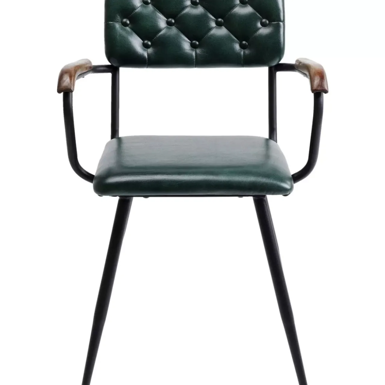 KARE Design Stühle-Armlehnstuhl Salsa Leder Dunkelgrun
