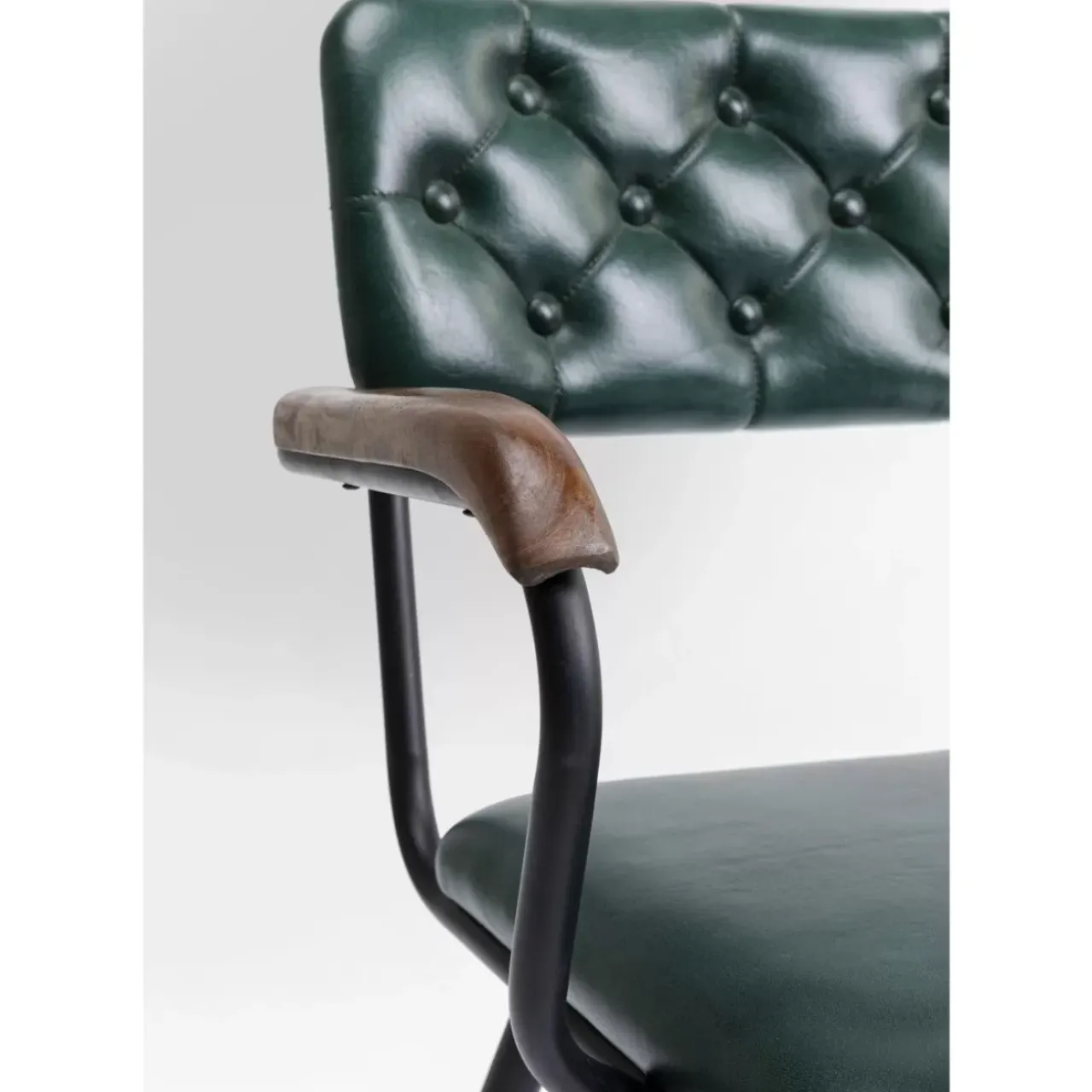 KARE Design Stühle-Armlehnstuhl Salsa Leder Dunkelgrun