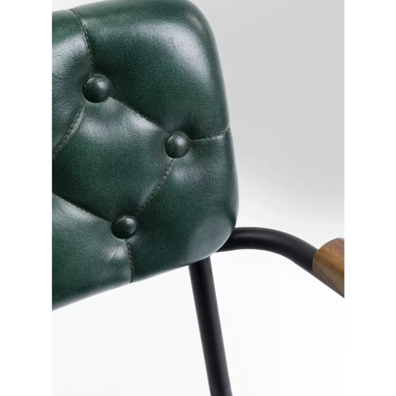 KARE Design Stühle-Armlehnstuhl Salsa Leder Dunkelgrun