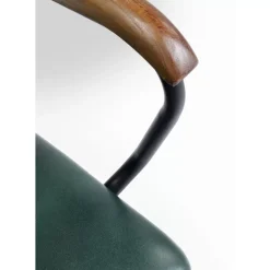 KARE Design Stühle-Armlehnstuhl Salsa Leder Dunkelgrun