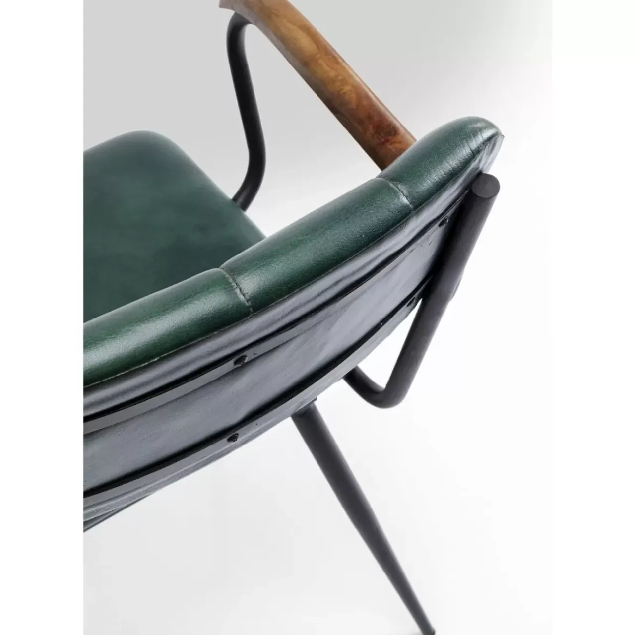 KARE Design Stühle-Armlehnstuhl Salsa Leder Dunkelgrun