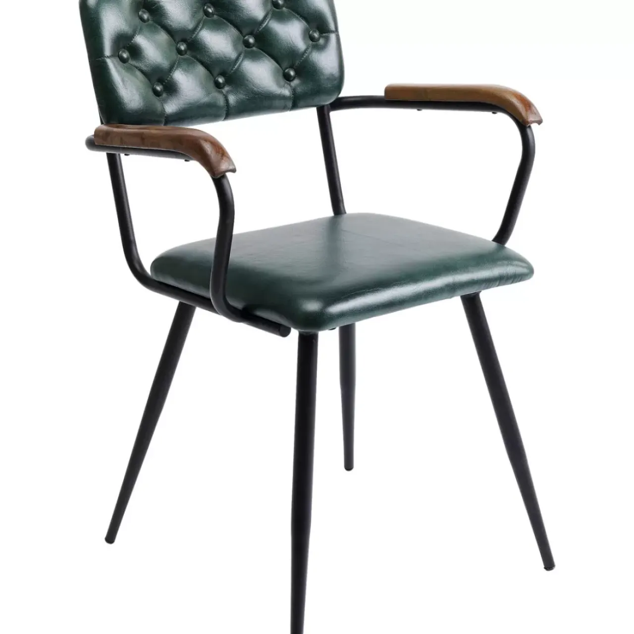 KARE Design Stühle-Armlehnstuhl Salsa Leder Dunkelgrun
