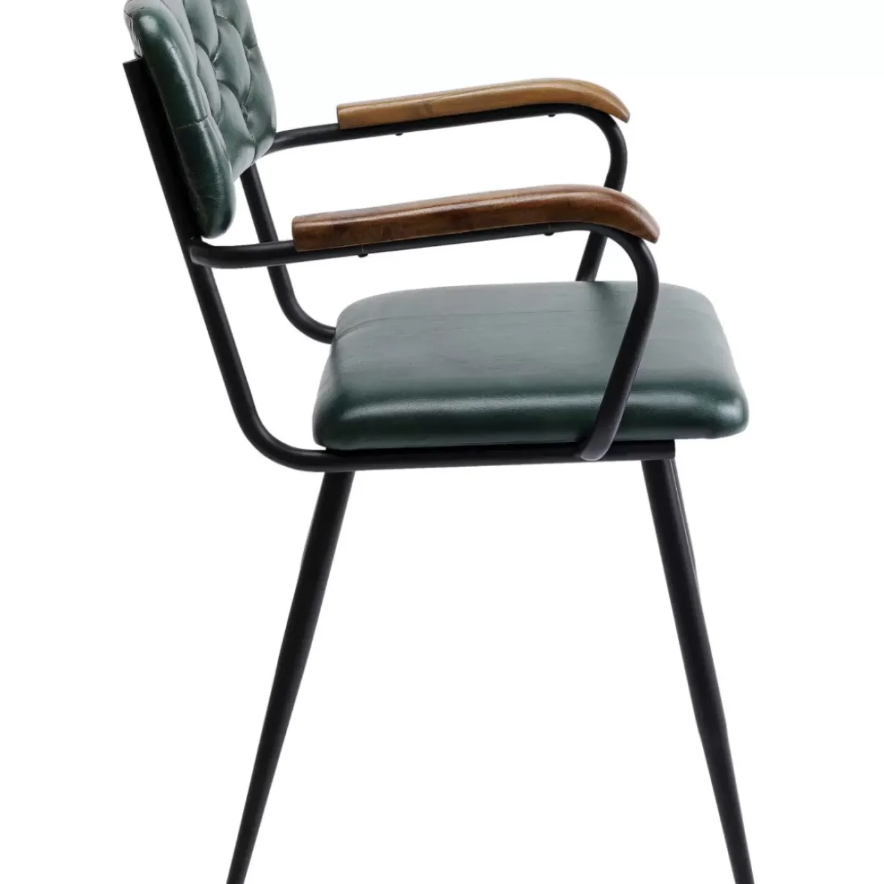 KARE Design Stühle-Armlehnstuhl Salsa Leder Dunkelgrun