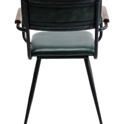 KARE Design Stühle-Armlehnstuhl Salsa Leder Dunkelgrun