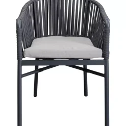 KARE Design Outdoormöbel-Armlehnstuhl Santanyi Dunkelgrau