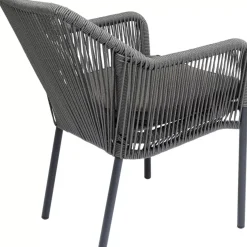KARE Design Outdoormöbel-Armlehnstuhl Wave Grau
