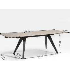 KARE Design Tische-Ausziehtisch Amsterdam Dunkel 160(40+40)X90Cm