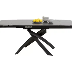 KARE Design Tische-Ausziehtisch Twist Schwarz 120(30+30)X90Cm