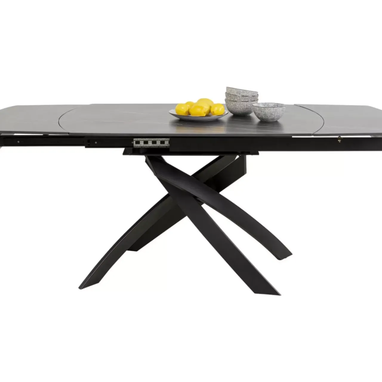 KARE Design Tische-Ausziehtisch Twist Schwarz 120(30+30)X90Cm