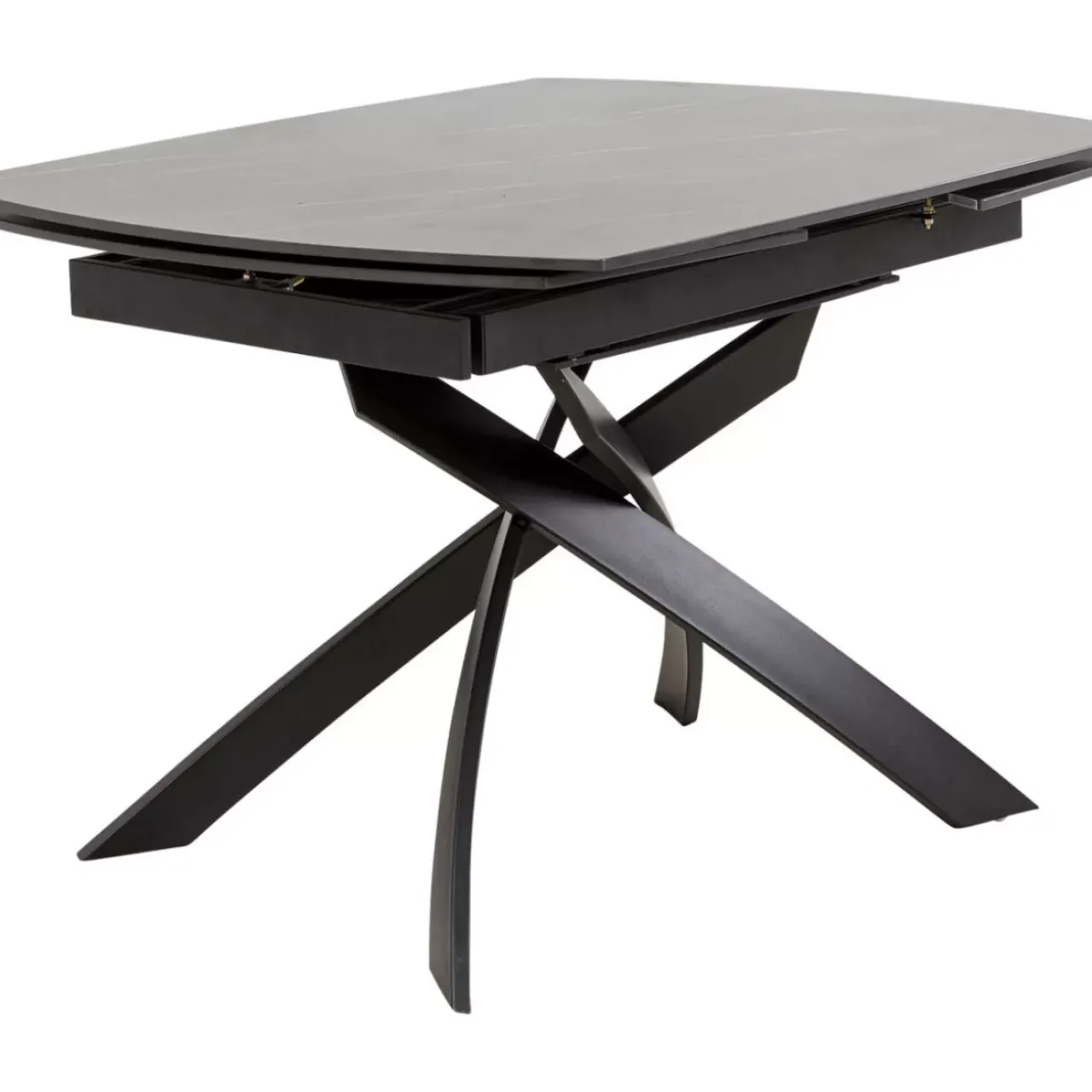 KARE Design Tische-Ausziehtisch Twist Schwarz 120(30+30)X90Cm