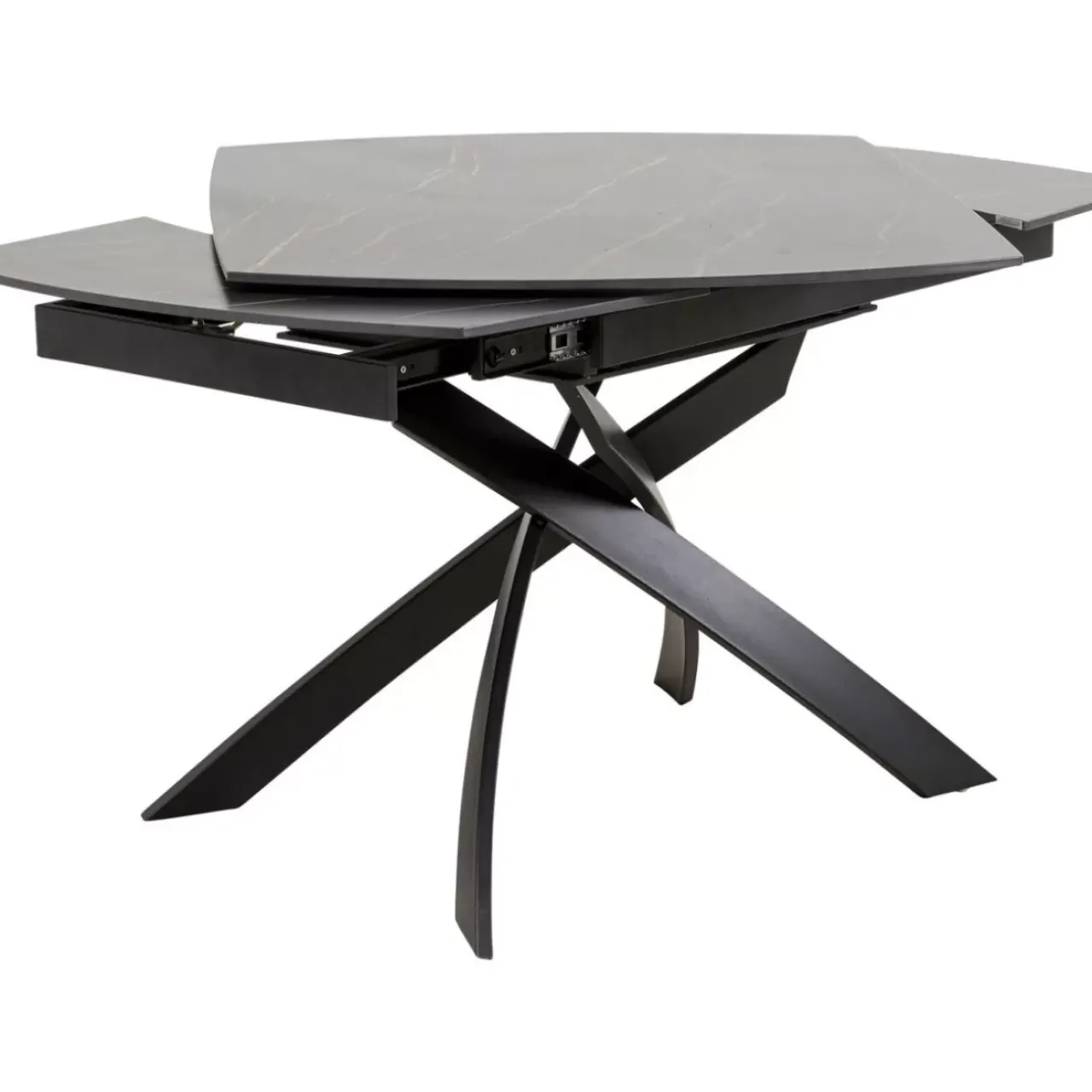 KARE Design Tische-Ausziehtisch Twist Schwarz 120(30+30)X90Cm
