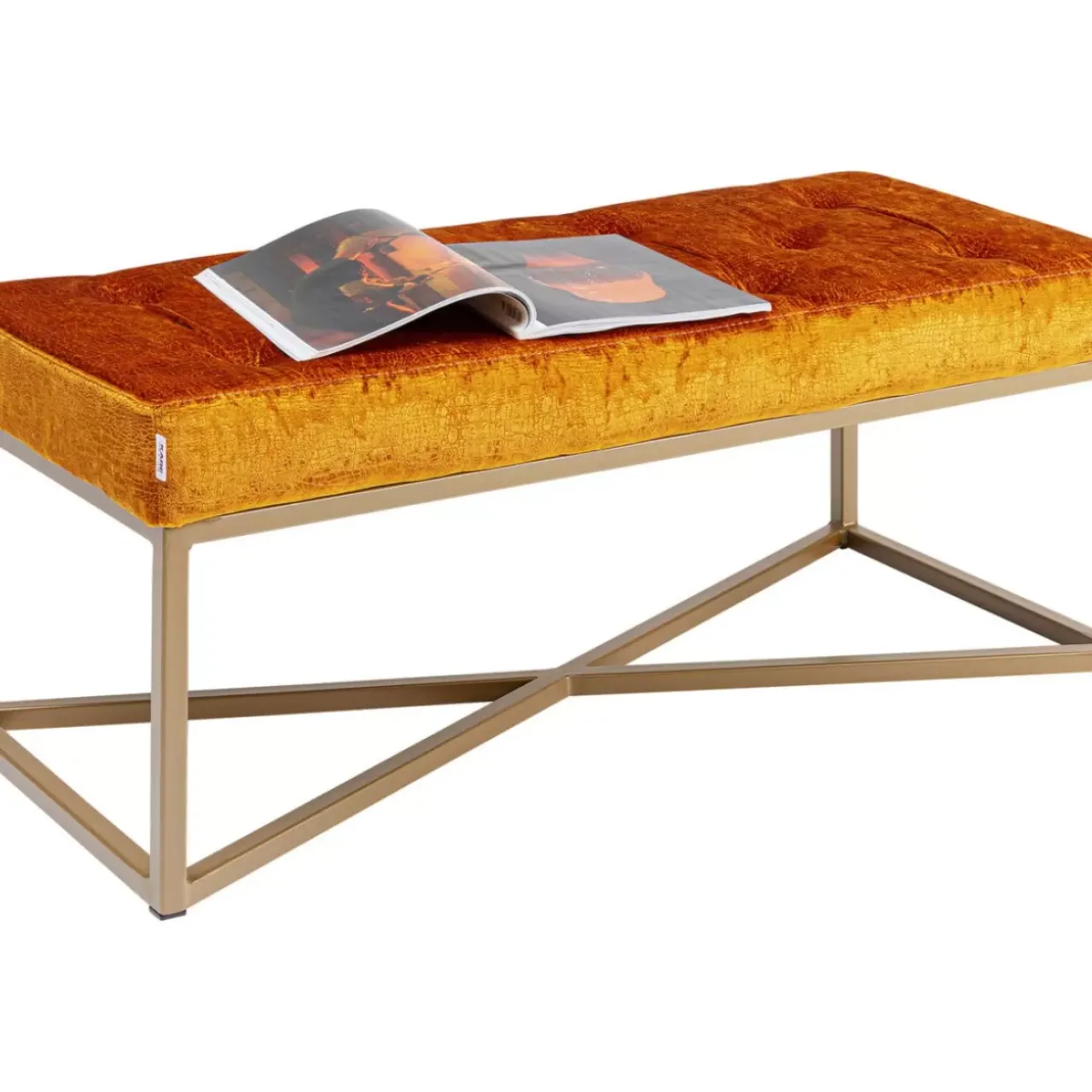 KARE Design Sitzbänke-Bank Crossover Croco Diva Bronze 90X40