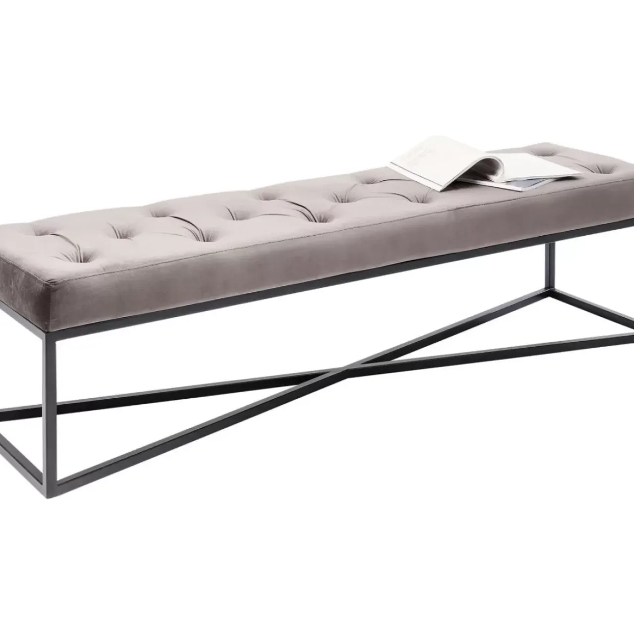 KARE Design Sitzbänke-Bank Crossover Grau Schwarz 150X40Cm