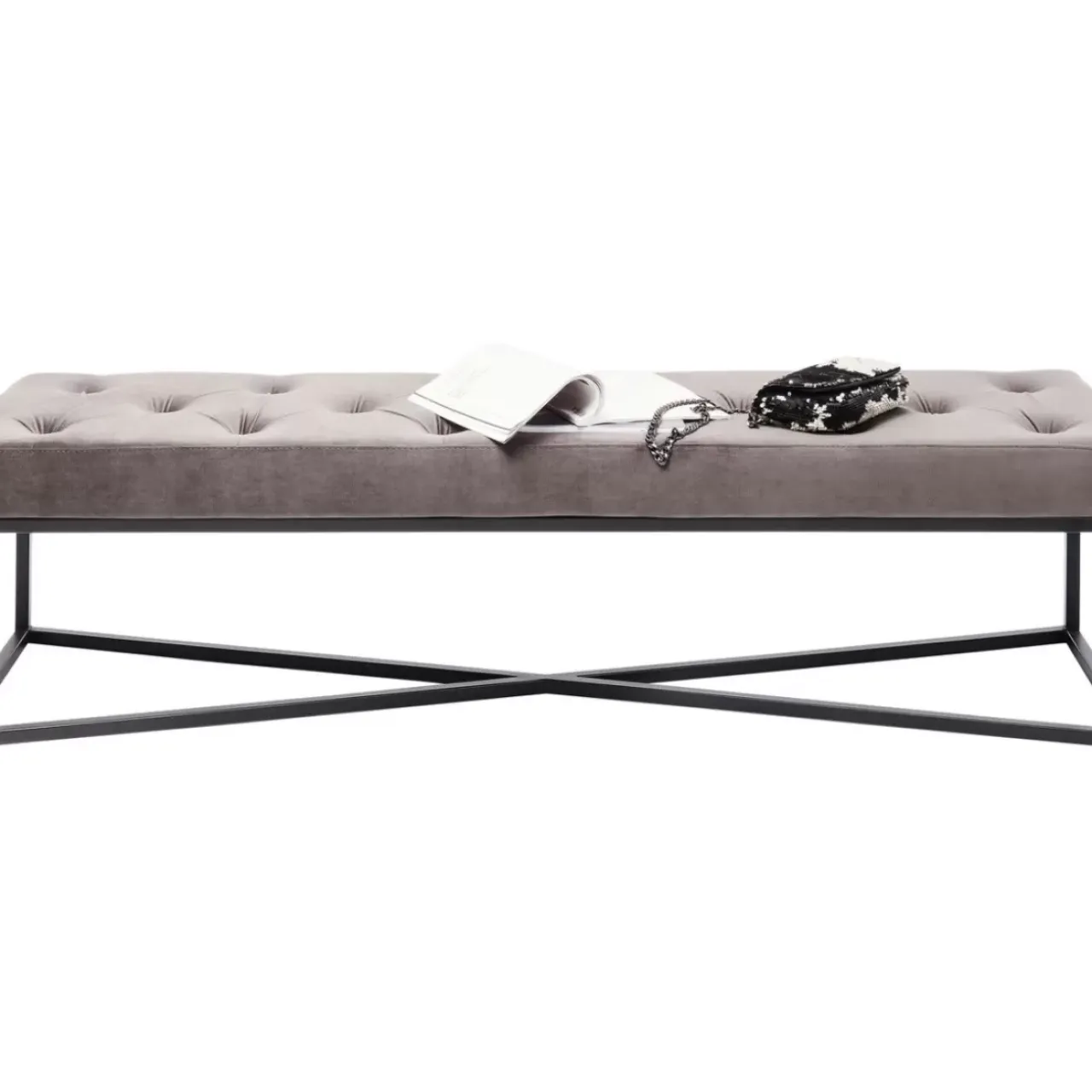 KARE Design Sitzbänke-Bank Crossover Grau Schwarz 150X40Cm