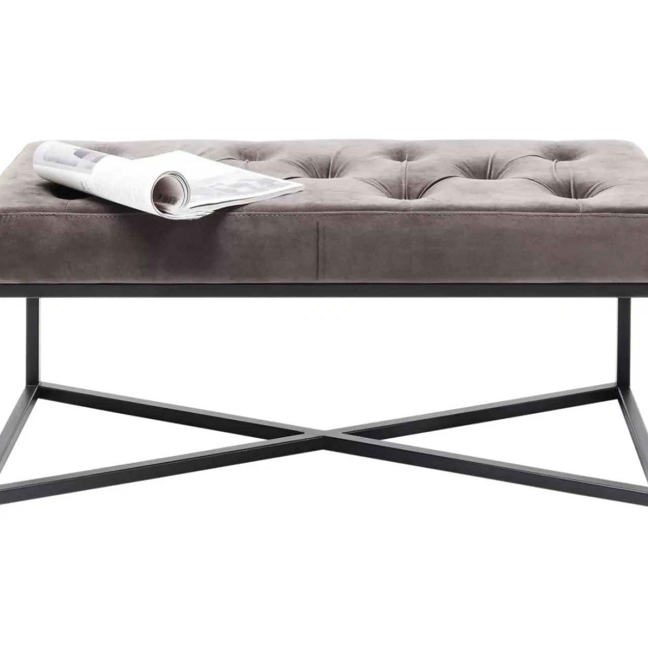 KARE Design Sitzbänke-Bank Crossover Grau Schwarz 90X40Cm