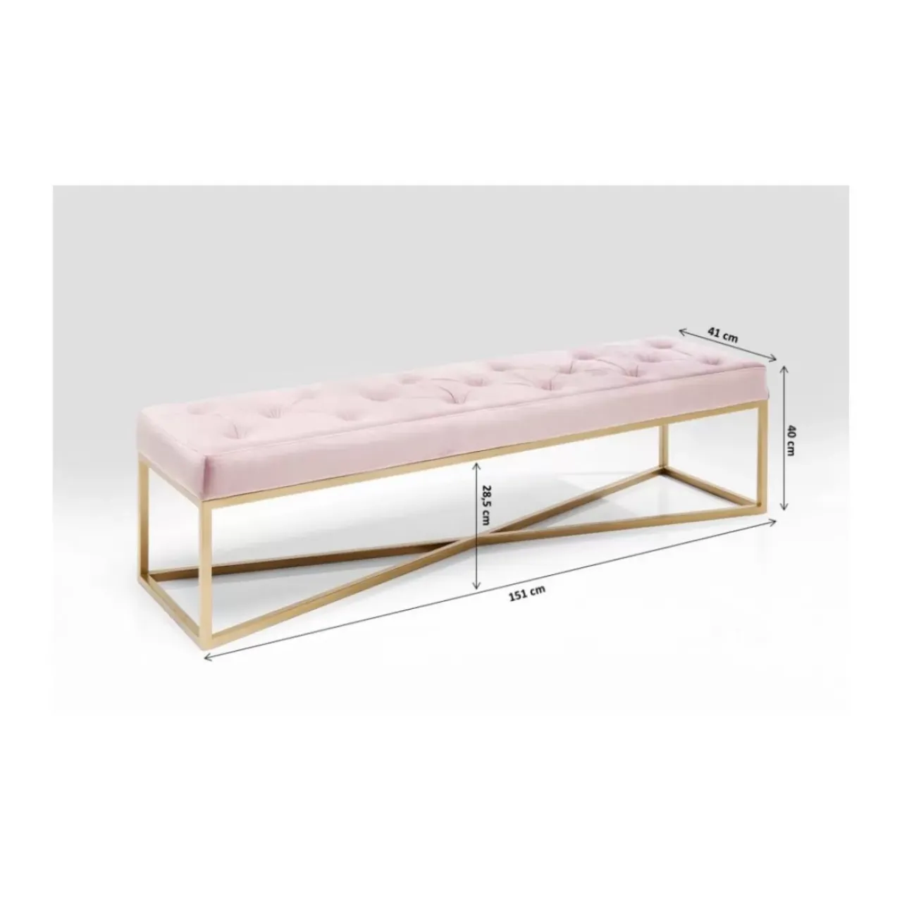 KARE Design Sitzbänke-Bank Crossover Rose Messing 150X40Cm