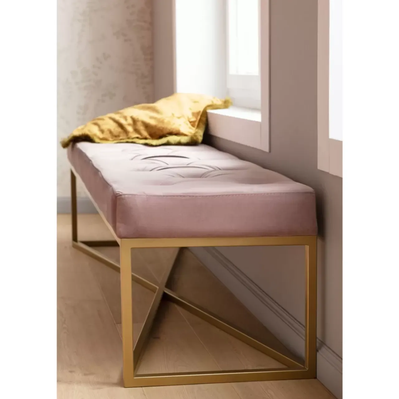 KARE Design Sitzbänke-Bank Crossover Rose Messing 150X40Cm