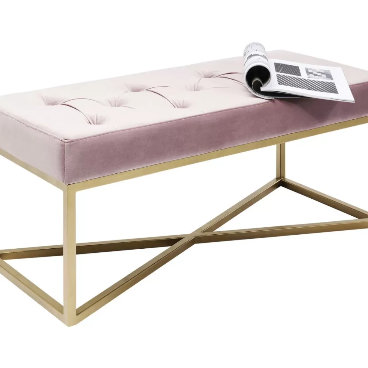 KARE Design Sitzbänke-Bank Crossover Rose Messing 90X40Cm