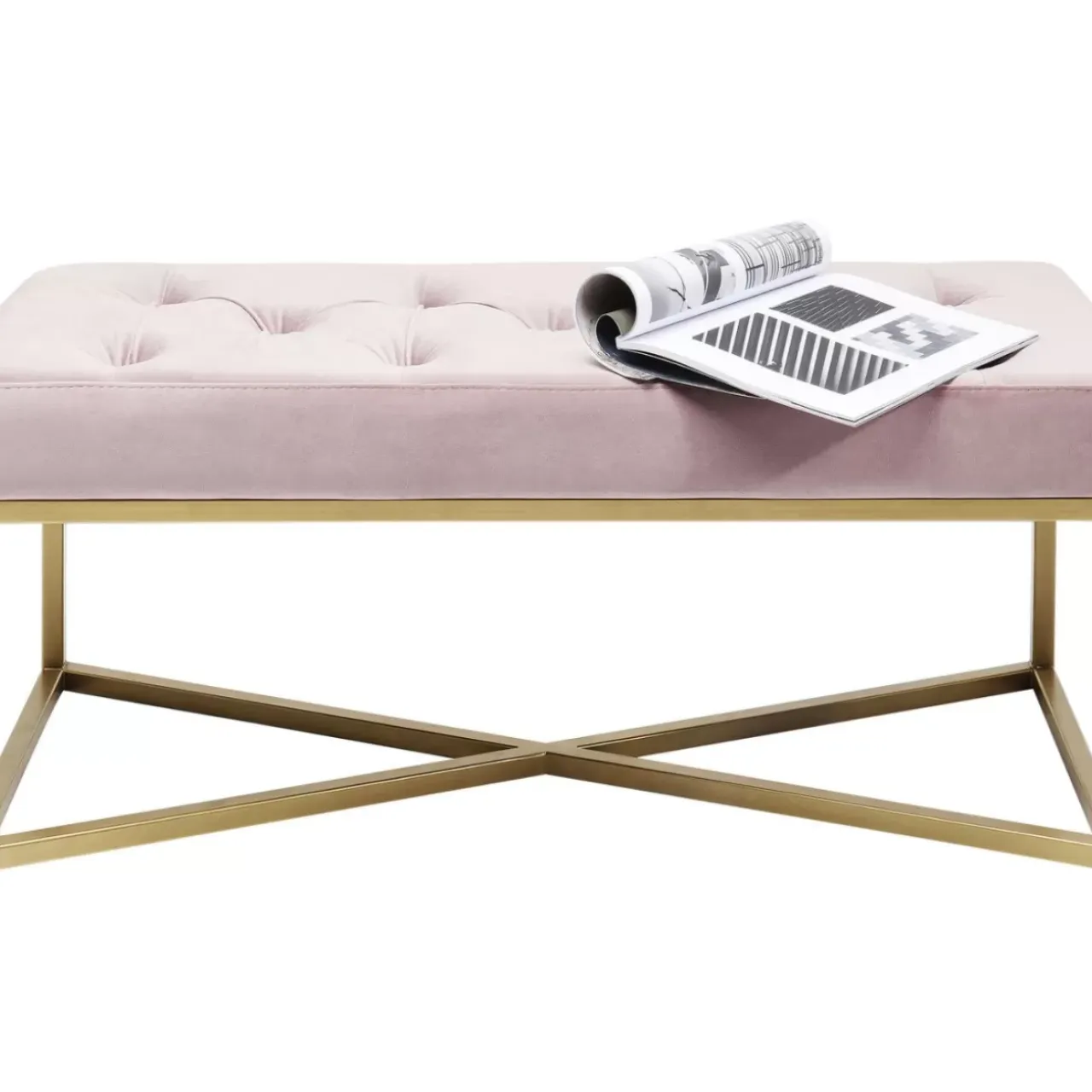KARE Design Sitzbänke-Bank Crossover Rose Messing 90X40Cm