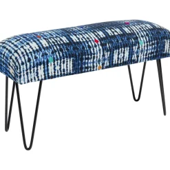 KARE Design Sitzbänke-Bank Desna Patchwork Blau 80Cm