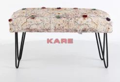 KARE Design Sitzbänke-Bank Desna Patchwork Creme Multi 80Cm