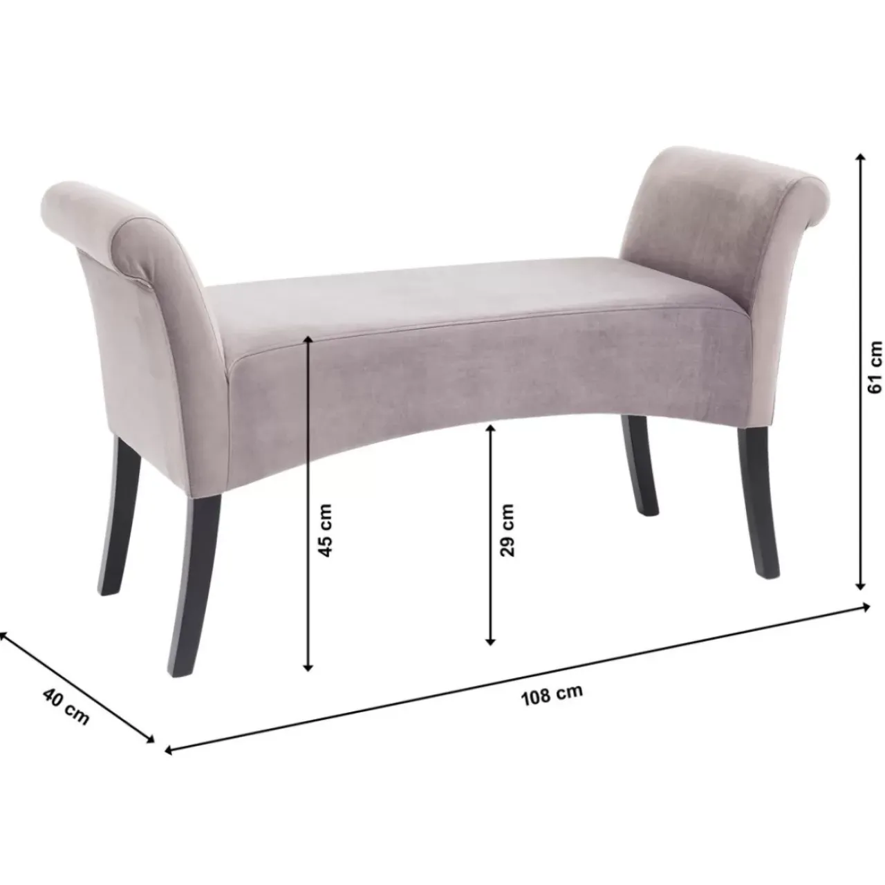 KARE Design Sitzbänke-Bank Motley Velvet Silvergrey