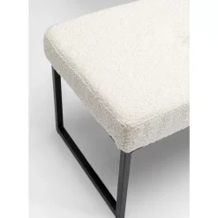 KARE Design Sitzbänke-Bank Smart Boucle Creme Schwarz 150Cm