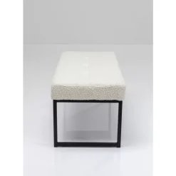 KARE Design Sitzbänke-Bank Smart Boucle Creme Schwarz 90Cm