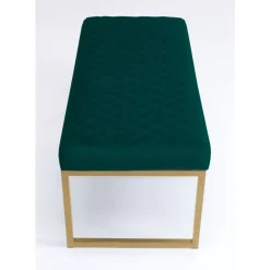 KARE Design Sitzbänke-Bank Smart Dunkelgrun Messing 90Cm