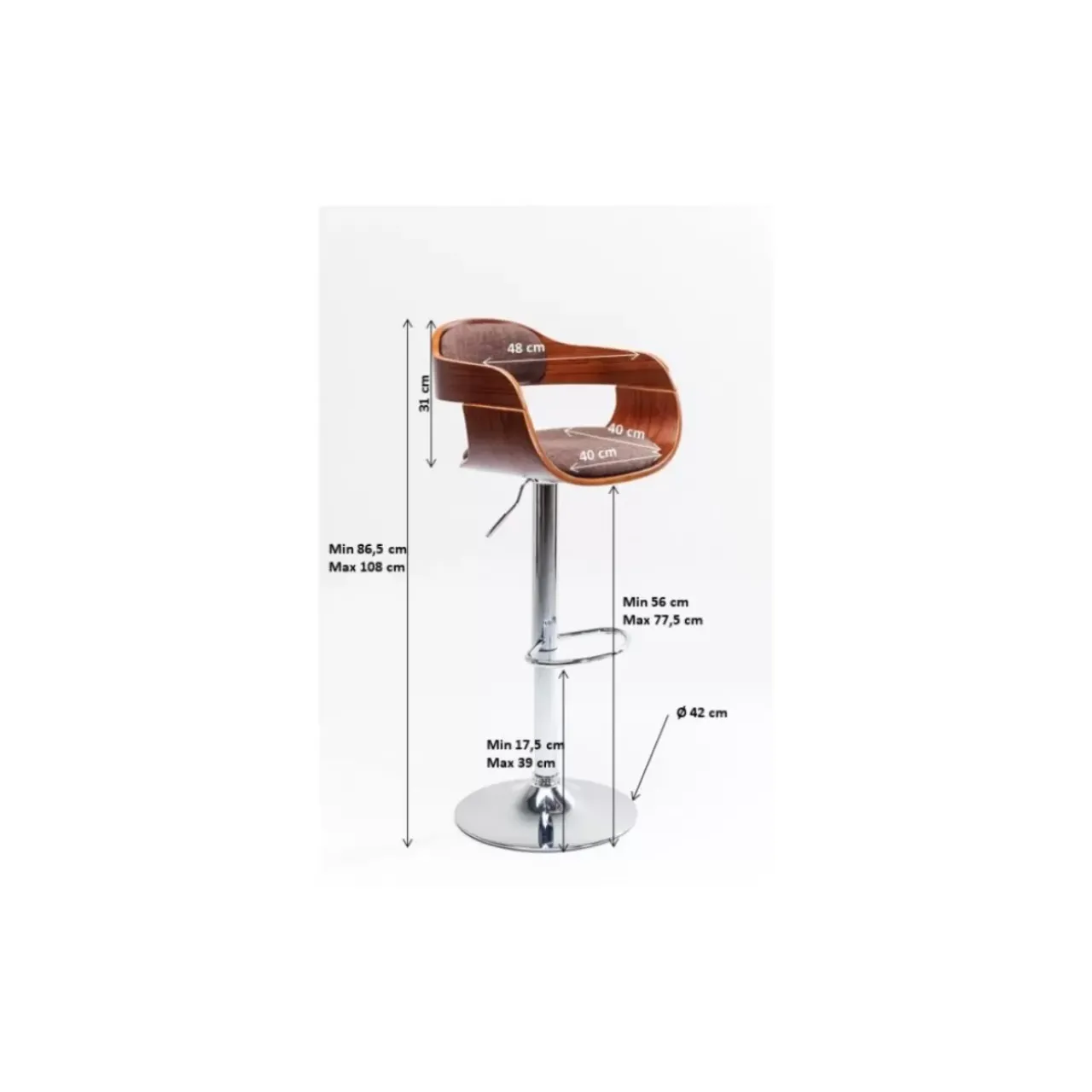 KARE Design Sitzbänke-Barhocker Monaco Schoko