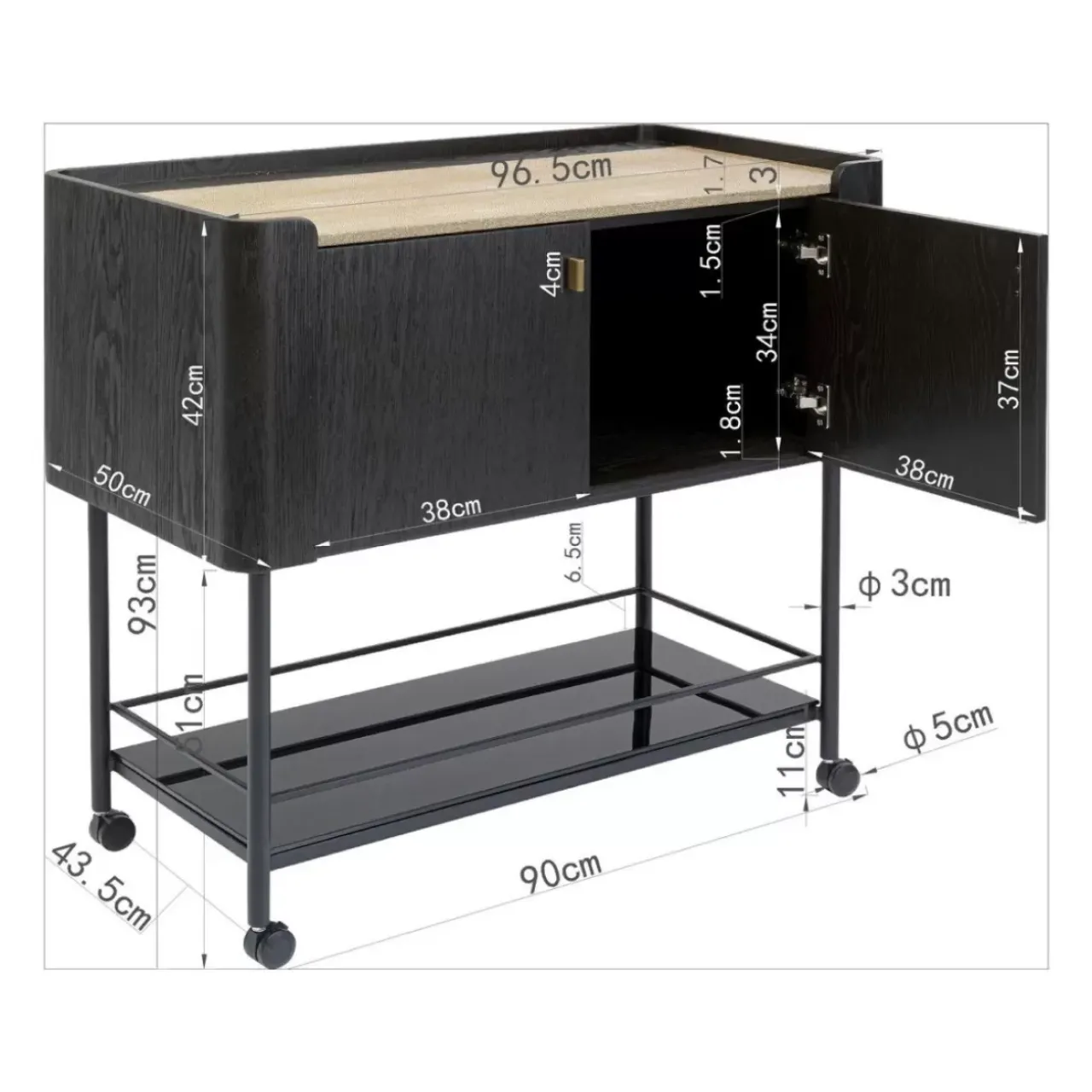 KARE Design Bars-Barwagen Milano 93X96