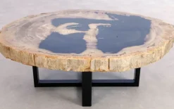 KARE Design Tische-Beistelltisch Alpha Versteinertes Holz