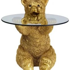 KARE Design Tische-Beistelltisch Animal Bear Gold O40Cm